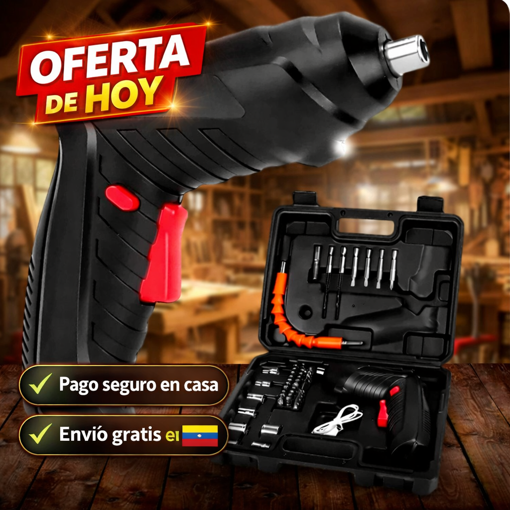 Atornillador Eléctrico Compacto Recargable Pro