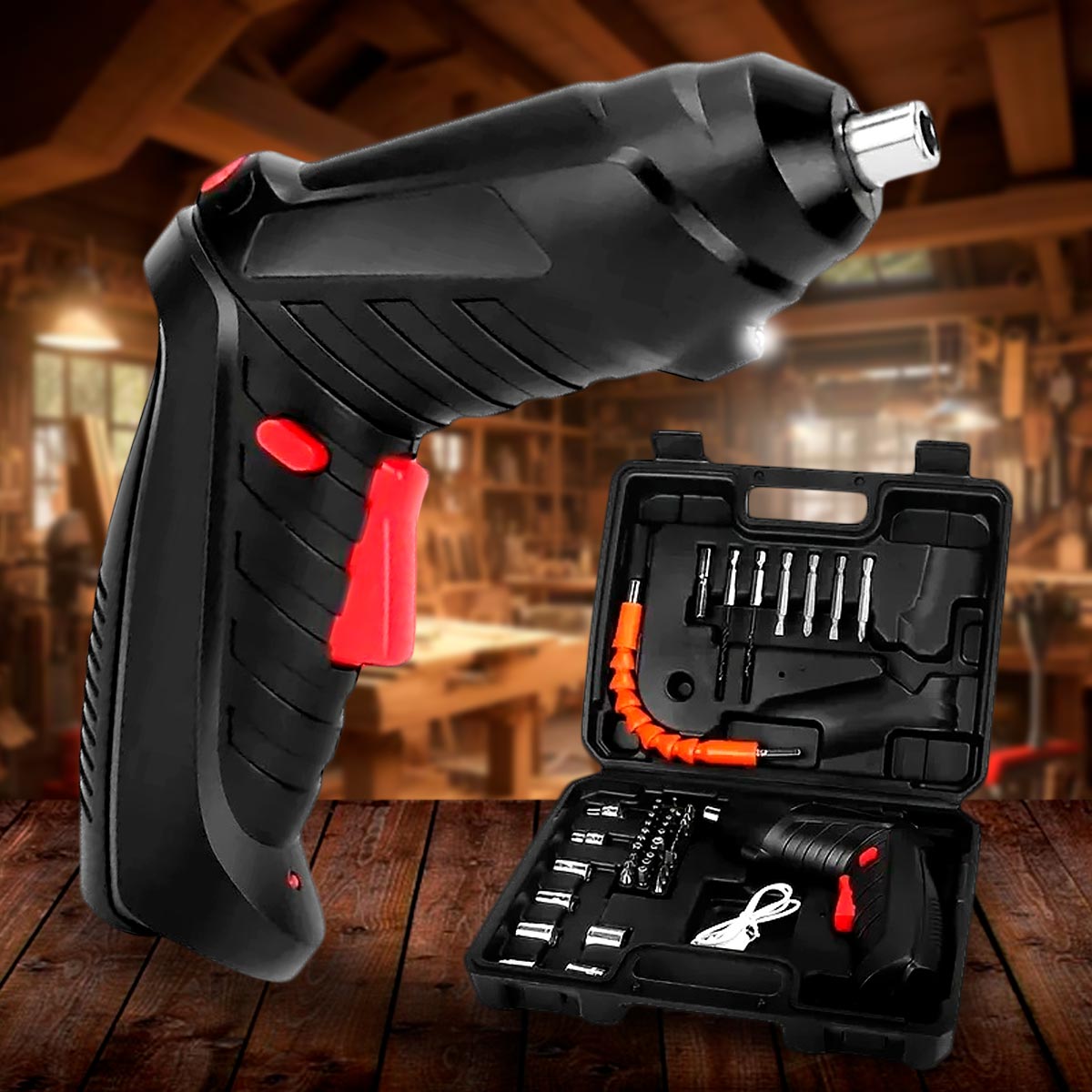 Atornillador Eléctrico Compacto Recargable Pro