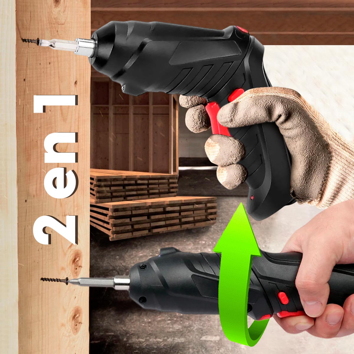 Atornillador Eléctrico Compacto Recargable Pro